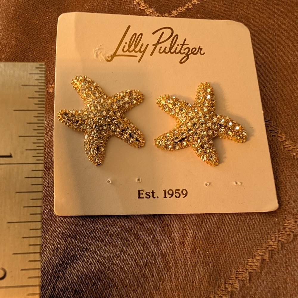 Lilly Pulitzer Seaweed Samba Bangle, Starfish & Pineapple Stud Earrings 3 pc set - Picture 8 of 12